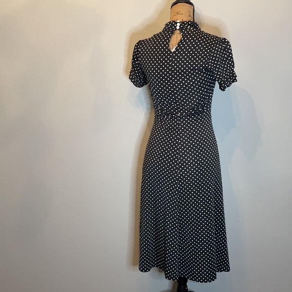 Black & white Polka Dot Lindy Bop Amie Tea Dress Small S - Picture 7 of 9